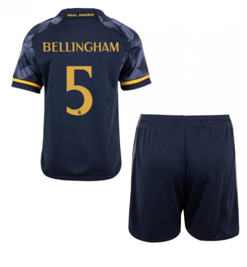 Real Madrid Jude Bellingham #5 Venkovní dres pro děti 2023-24 Krátký Rukáv (+ trenýrky)
